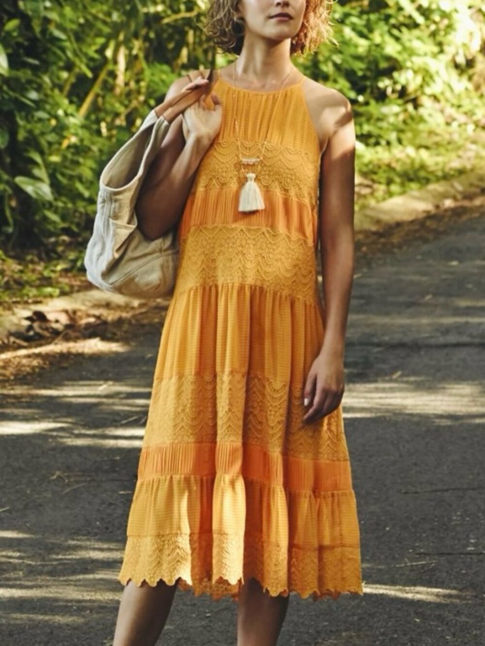 HD in Paris Anthropologie Villanelle Sleeveless Lace Midi Dress Size XSP